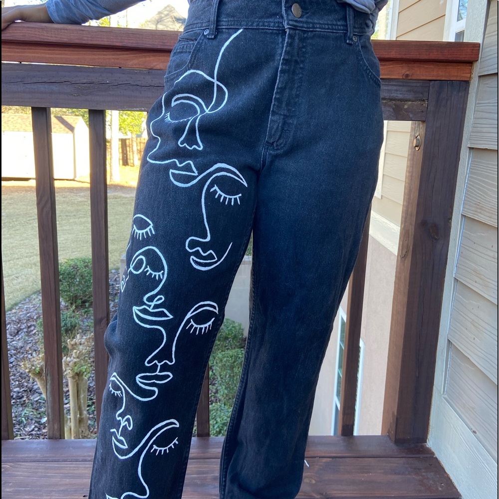 Vintage custom hand painted Lee Rider’s jeans